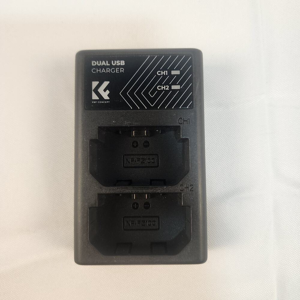 K&F CONCEPT for Sony NP-FZ100 Battery Dual Slot Quick Charger, Micro USB &Type-C